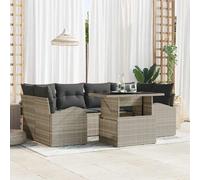 Ensemble de canapés de jardin vidaXL avec coussins, 7 pièces, gris clair, rotin synthétique