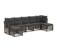 vidaXL Ensemble de canapé de Jardin 7 pcs Gris polyrotin, Canapé de Jardin Moderne, Design modulaire résistant, Salon d’extérieur, Meubles en rotin, réglable