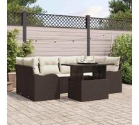 Ensemble de canapés de jardin vidaXL, 7 pièces, marron, 234 x 122,5 x 85 cm, rotin synthétique