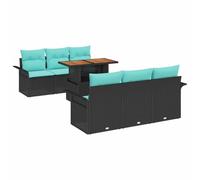 vidaXL Ensemble de canapé de Jardin 7 pcs Noir Poly rotin, Canapé Moderne modulable pour Jardin et terrasse, matériaux résistants UV, Coin Salon Durable et arrangeable