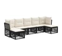 vidaXL Ensemble de canapé de Jardin 7 pcs Noir polyrotin, Canapé de Jardin Moderne, Design modulaire résistant, Salon d’extérieur, Meubles en rotin, réglable