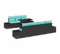 vidaXL Ensemble de canapé de Jardin 8 pc 7-Nombre de Places | Configure-le pour qu'il s'adapte à ton espace extérieur, Apporte un style et une touche de classe, Parfait pour tout type de