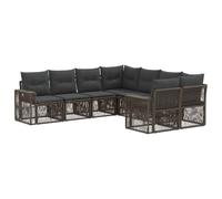 Ensemble de canapés de jardin vidaXL, 8 pièces, 8 places, gris et gris foncé