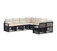 vidaXL Ensemble de canapé de Jardin 8 pc 8-Nombre de Places Noir