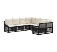 vidaXL Ensemble de canapé de Jardin 8 pc 8-Nombre de Places Noir