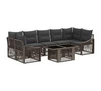 vidaXL Ensemble de canapé de Jardin 8 pc Gris et Gris foncé polyrotin