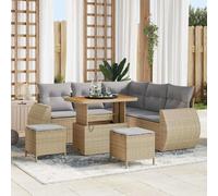 vidaXL Ensemble de canapé de jardin 8 pcs Beige Poly-Rattan