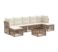 vidaXL Ensemble de canapé de Jardin 8 pcs Beige polyrotin, Canapé de Jardin Moderne, Design modulaire résistant, Salon d’extérieur, Meubles en rotin, réglable