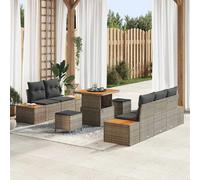 vidaXL Ensemble de canapé de jardin avec coussins 8 pcs gris clair et gris foncé