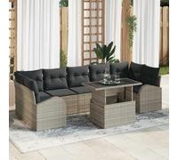 vidaXL Ensemble de canapé de jardin 8 pcs Gris clair Poly Rattan