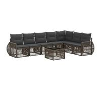 vidaXL Ensemble de canapé de Jardin 8 pcs Gris et Gris foncé polyrotin, Sofa de Jardin Moderne, résistant aux intempéries, Module, idéal pour la détente en Plein air, Ensemble arrière-Cour