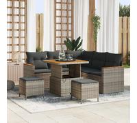 Ensemble de canapés de jardin vidaXL, 8 pièces, gris, en polyrotin
