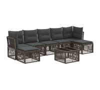 vidaXL Ensemble de canapé de Jardin 8 pcs Gris polyrotin, Canapé de Jardin Moderne, Design modulaire résistant, Salon d’extérieur, Meubles en rotin, réglable