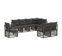 vidaXL Ensemble de canapé de Jardin 8 pcs Gris polyrotin, Canapé extérieur Tendance, résistant aux intempéries, en rotin, Salon modulable pour Jardin, terrasse, Banc