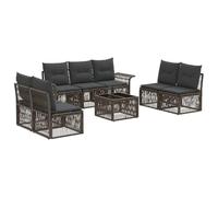 vidaXL Ensemble de canapé de Jardin 8 pcs Gris polyrotin, Sofa de Jardin modulable, résistant aux intempéries, mobilier Poly rotin, espaces de détente Confortables