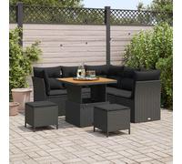 vidaXL Ensemble de canapé de jardin 8 pcs Noir polyrotin