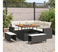 vidaXL Ensemble canapé de jardin 8 pcs noir poly rotin