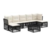 vidaXL Ensemble de canapé de Jardin 8 pcs Noir polyrotin, Canapé de Jardin Moderne, Design modulaire résistant, Salon d’extérieur, Meubles en rotin, réglable