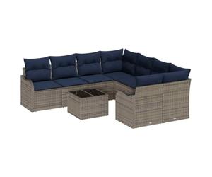 vidaXL Ensemble de canapé de Jardin 9 pc 8-Nombre de Places Gris | Fait en tissu solide, parfait contre le soleil et la pluie, Suffisamment de place pour 4 à 5 personnes pour se relaxer, Son