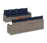 vidaXL Ensemble de canapé de Jardin 9 pc Gris polyrotin | Des coussins douillets pour se relaxer à fond, Rattan résistant aux intempéries qui dure longtemps, Idéal pour n'importe