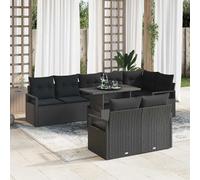 vidaXL Ensemble de canapé de jardin 9 pcs 8-Nombre de places Noir