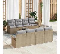 vidaXL Ensemble de canapé de jardin 9 pcs Beige et gris polyrotin
