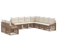 vidaXL Ensemble de canapé de jardin 9 pcs Beige Poly-Rattan