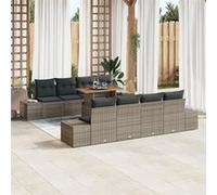 vidaXL Ensemble de canapé de jardin modulable 9 pièces avec mémoire Gris poly rotin
