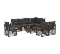 vidaXL Ensemble de canapé de Jardin 9 pcs Gris polyrotin, Canapé extérieur Tendance, résistant aux intempéries, en rotin, Salon modulable pour Jardin, terrasse, Banc