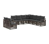 vidaXL Ensemble de canapé de Jardin 9 pcs Gris polyrotin, Ensemble de Salon Moderne, résistant aux intempéries, canapé Moelleux, mobilier de Jardin Confortable