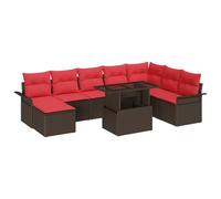 vidaXL Ensemble de canapé de Jardin 9 pcs Marron Poly Rattan, Canapé Moderne pour Jardin et terrasse, Salon résistant aux intempéries, Coin détente en Rattan, Arrangement Flexible