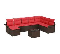 vidaXL Ensemble de canapé de Jardin 9 pcs Marron Poly rotin, Canapé modulable Jardin et terrasse, mobilier d'extérieur, sièges légers, Confort et Rangement résistant aux UV