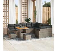 vidaXL Ensemble de canapé de jardin avec coussin 12 pcs Gris polyrotin
