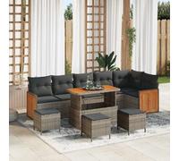 vidaXL Ensemble de canapé de jardin avec coussin 12 pcs Gris polyrotin