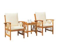 vidaXL Ensemble de canapé de jardin avec coussins 3 pcs huile naturelle bois massif acacia