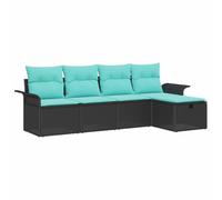 vidaXL Ensemble de canapé de Jardin avec Coussin 5 pcs Poly rotin, Mobilier d'extérieur Moderne, canapé Durable, résistant aux UV, léger, idéal pour se Relaxer en terrasse