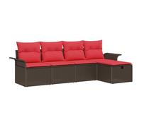 vidaXL Ensemble de canapé de Jardin avec Coussin 5 pcs Poly rotin, Mobilier d'extérieur Moderne, canapé Durable, résistant aux UV, léger, idéal pour se Relaxer en terrasse