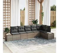 vidaXL Ensemble de canapé de jardin avec coussin 6 pcs Gris polyrotin