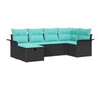 vidaXL Ensemble de canapé de Jardin avec Coussin 6 pcs Poly rotin, Canapé de Jardin, Design modulaire, léger et résistant au Soleil, Coin détente avec Rangement