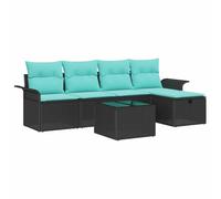 vidaXL Ensemble de canapé de Jardin avec Coussin 6 pcs Poly rotin, Mobilier d'extérieur Moderne, canapé Durable, résistant aux UV, léger, idéal pour se Relaxer en terrasse