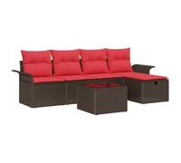 vidaXL Ensemble de canapé de Jardin avec Coussin 6 pcs Poly rotin, Mobilier d'extérieur Moderne, canapé Durable, résistant aux UV, léger, idéal pour se Relaxer en terrasse