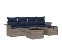 vidaXL Ensemble de canapé de Jardin avec Coussin 6 pcs Poly rotin, Mobilier d'extérieur Moderne, canapé Durable, résistant aux UV, léger, idéal pour se Relaxer en terrasse