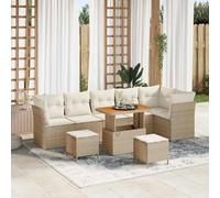 vidaXL Ensemble de canapé de jardin avec coussin 9 pcs beige et crème