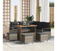 vidaXL Ensemble de canapé de jardin avec coussin 9 pcs Gris
