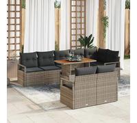 Ensemble de canapés de jardin vidaXL avec coussins (9 pièces), gris et marron