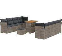 vidaXL Ensemble de canapé de jardin avec coussin avec mémoire 11 pcs Gris