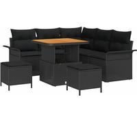 vidaXL Ensemble de canapé de jardin avec coussin avec mémoire 8 pcs noir
