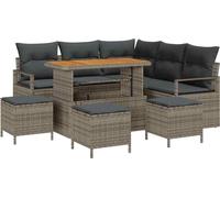 vidaXL Ensemble de canapé de jardin avec coussin avec mémoire 9 pcs Gris