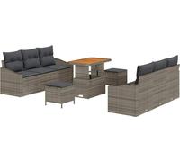vidaXL Ensemble de canapé de jardin avec coussin avec mémoire 9 pcs Gris
