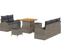 vidaXL Ensemble de canapé de jardin avec coussin avec mémoire avec coussin 8 pcs Gris